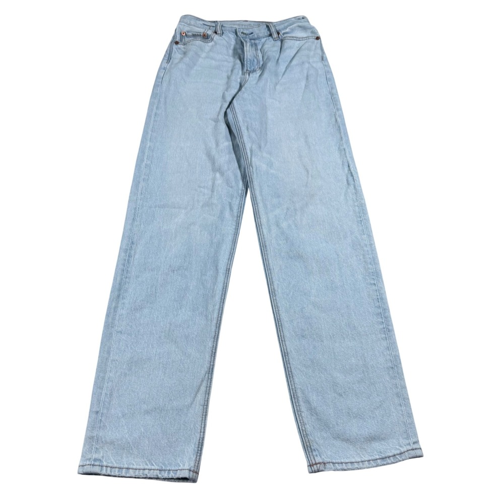 American Eagle Baggy Straight Jeans Womens 28 Light Wash High Rise 90s Skater